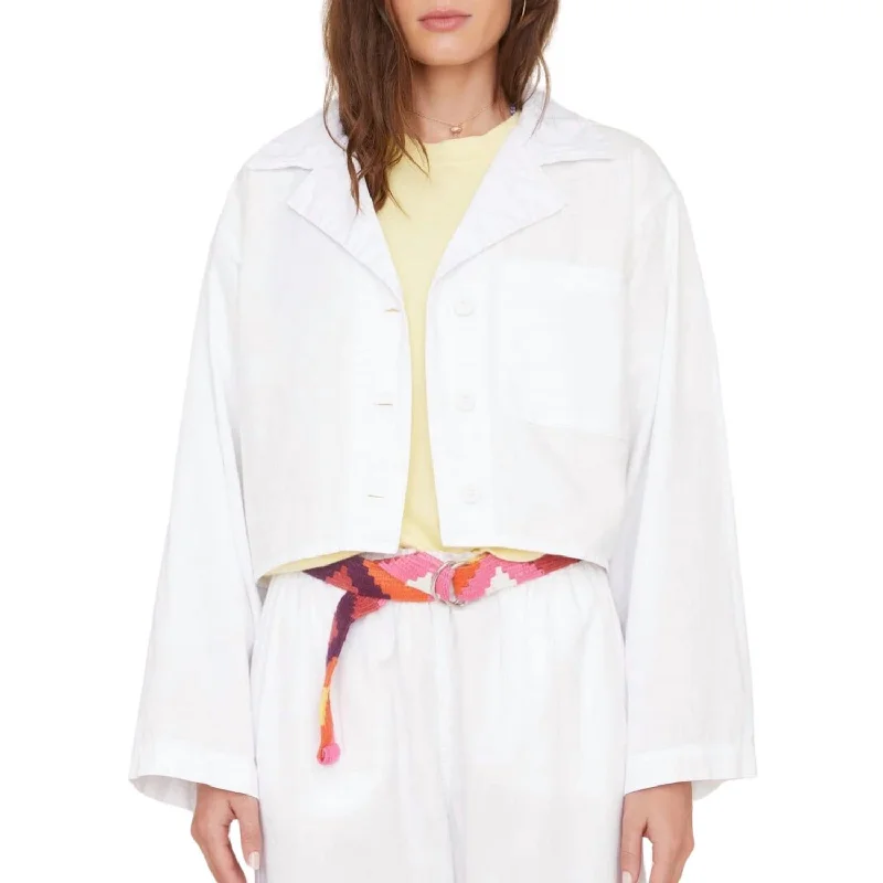 Daisy Haven Twill Jacket In White Women's Professional Garments