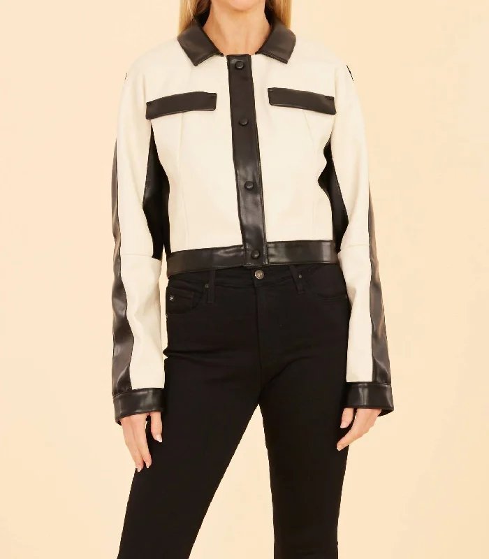 Tone The Line Jacket In Cream And Black Trendy Outfits For Ladies