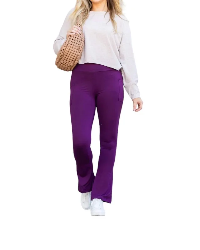 Reese Flare Leggings In Purple Fashion-forward Women's Wear