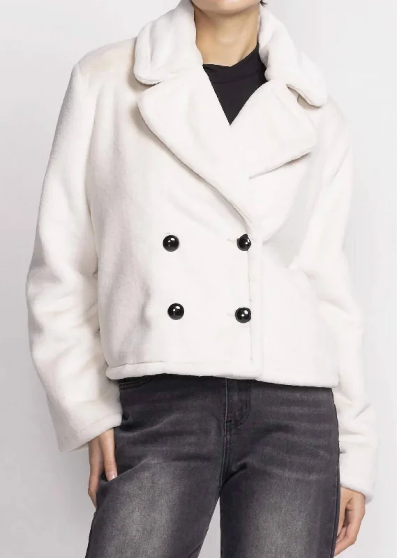 Raquel Coat In White Women's Street Style Casual Wear