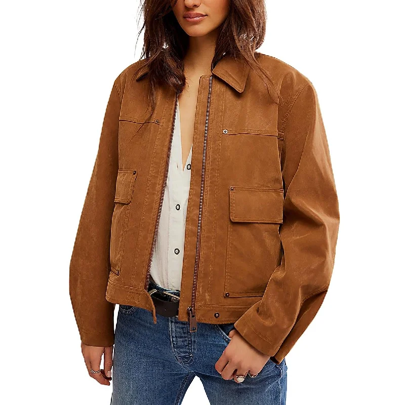 Womens Faux Suede Soft Shell Jacket Women's Clothes