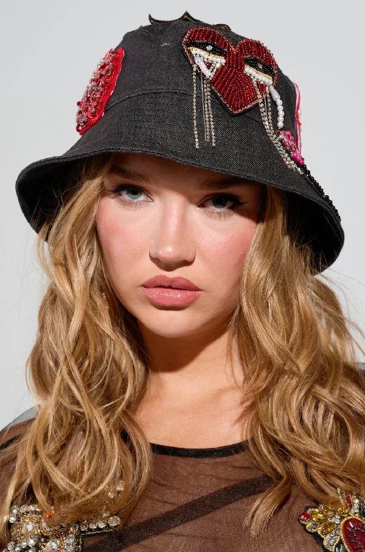 WITH LOVE PATCH BUCKET HAT Modern Women's Fashion with Vintage Touches