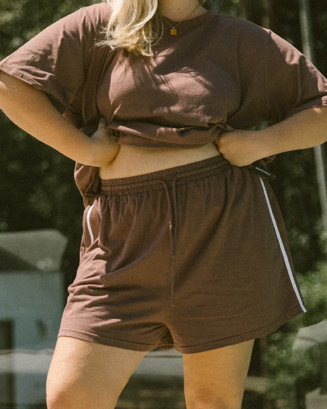 Essentials Shorts | Brown/White Affordable Fashion for Women