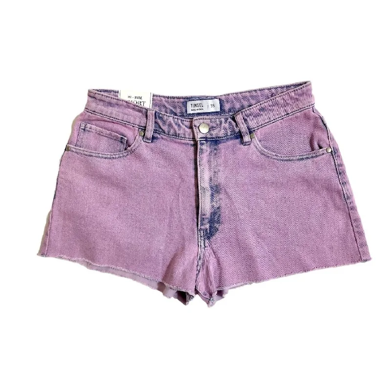 Women's Hi-Rise Acid Wash Denim Shorts In Pink Affordable Luxury Women's Garments