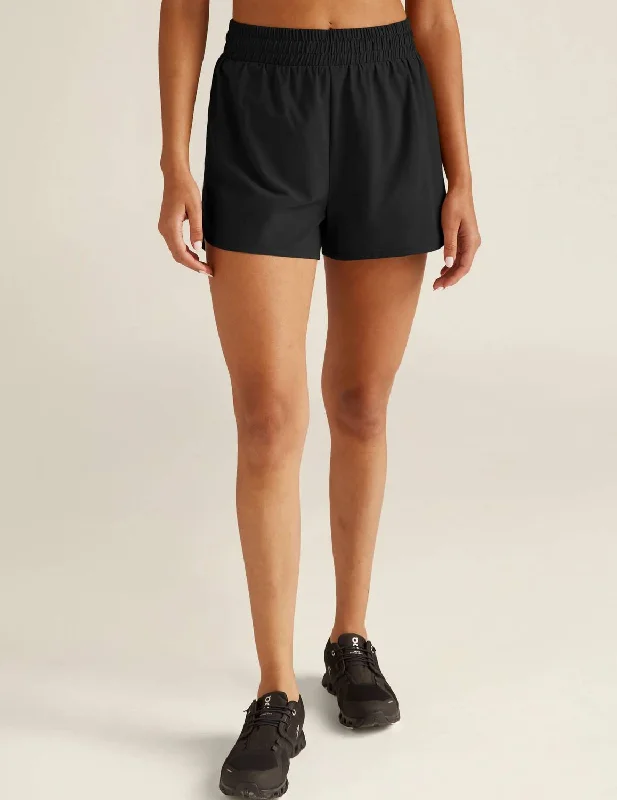 In Stride Lined Short In True Black Cheap Women's Clothing Online