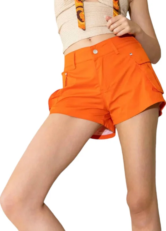 Do Cargo Shorts In Orange Luxury Women's Clothing