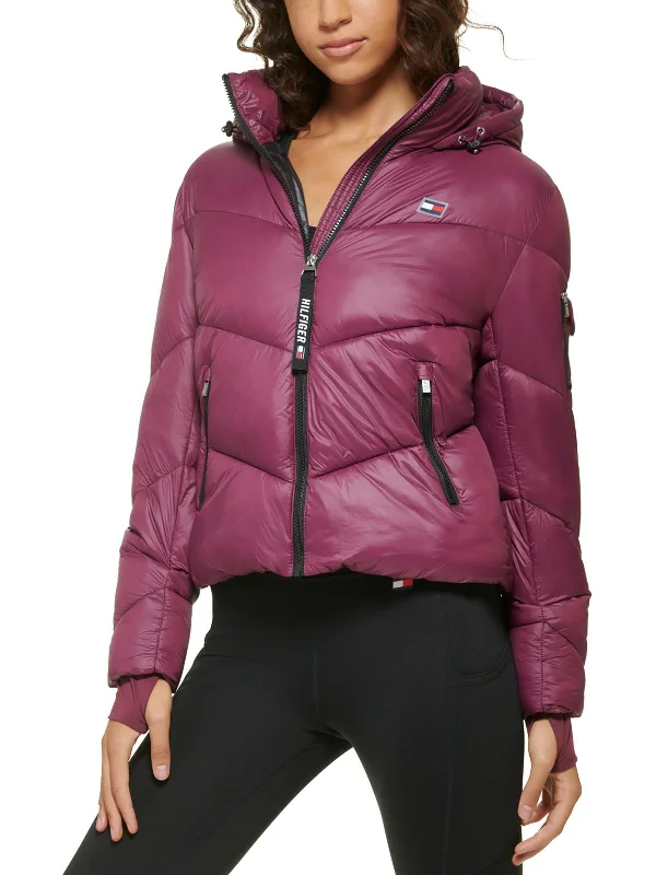 Womens Quilted Hooded Puffer Jacket Women's Stylish Professional Garments