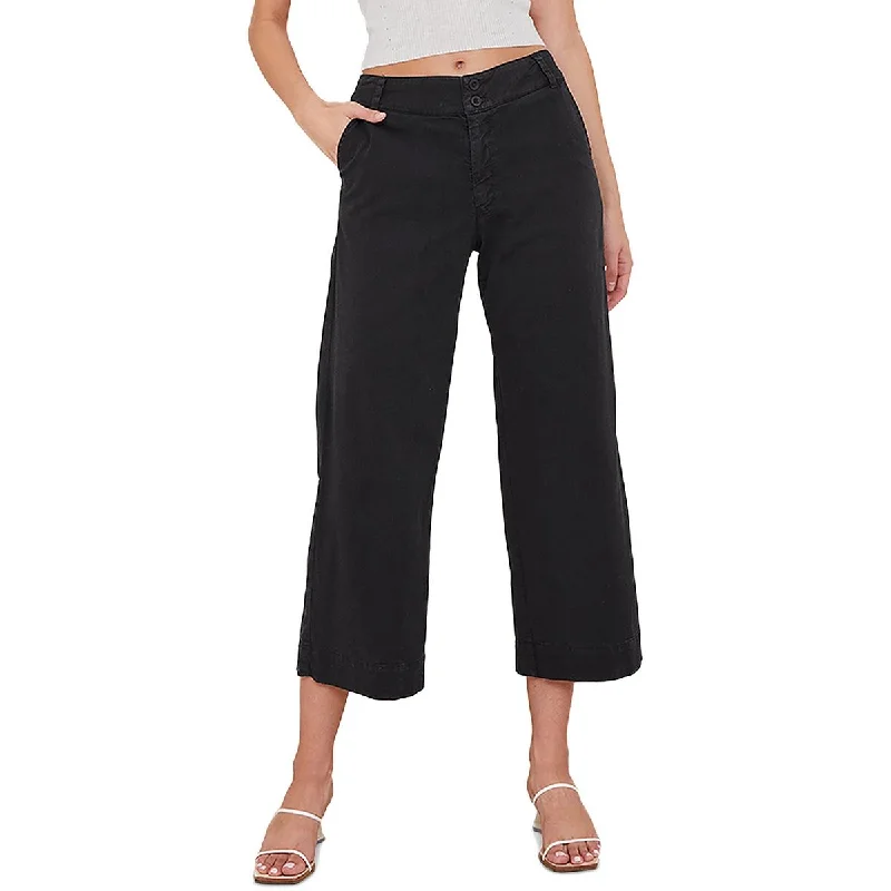 Womens Wide Leg High Rise Cropped Pants Women's Cozy Winter Attire