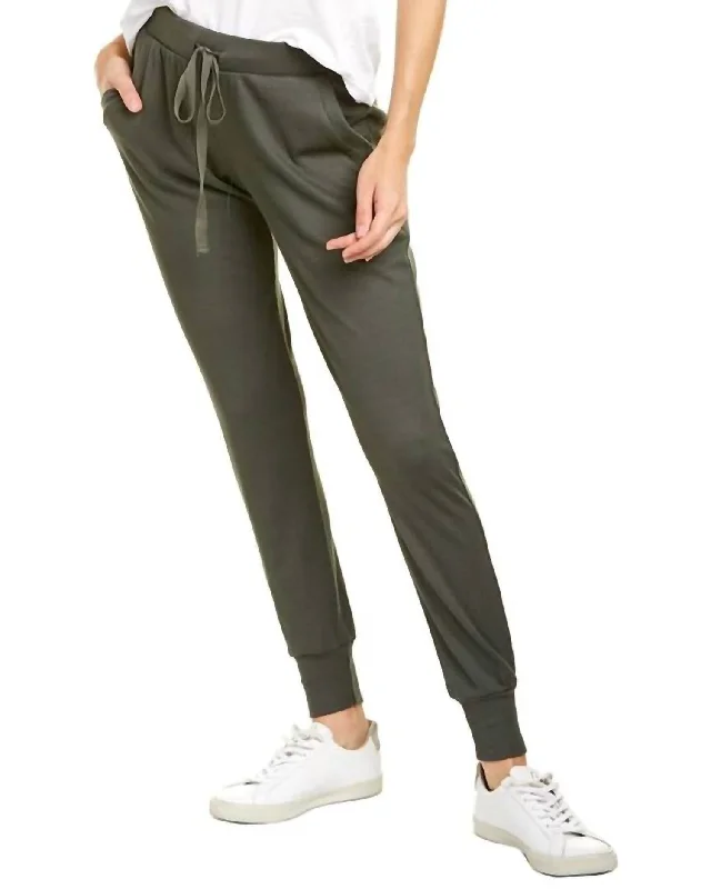 Waffle Jogger Pant In Green Outfits For Women