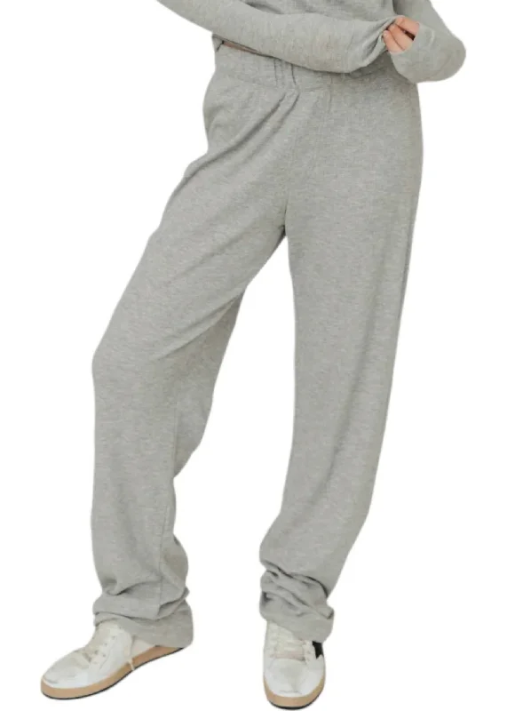 Thermal Lounge Pants In Heather Grey Clothes For Women