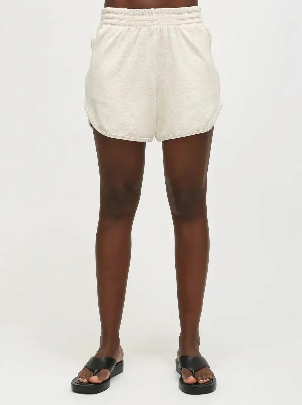 Track Shorts In Oatmeal Women's Professional Outfit