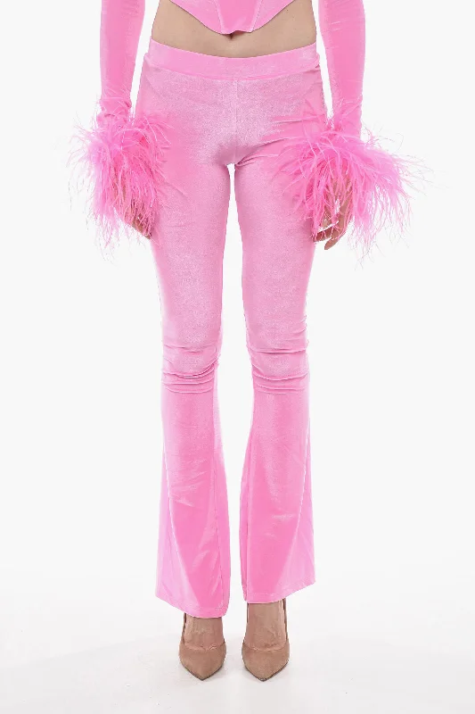 Adriana Hot Couture Boot Cut Chenille Pants with Side logo Best Online Clothing Boutiques