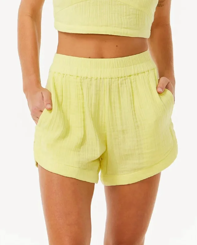 Premium Surf Short In Light Yellow Classic Clothes For Women