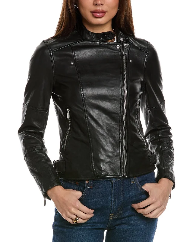 Reiss Tallis Leather Biker Jacket Discount Price