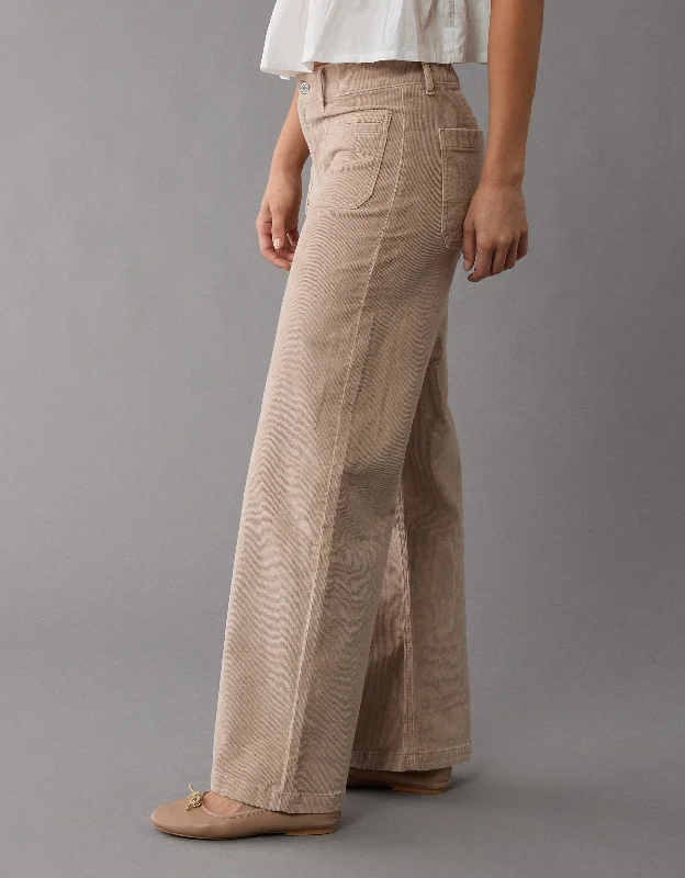 AE Stretch Corduroy Low-Rise Baggy Wide-Leg Pant Classic Women's Apparel