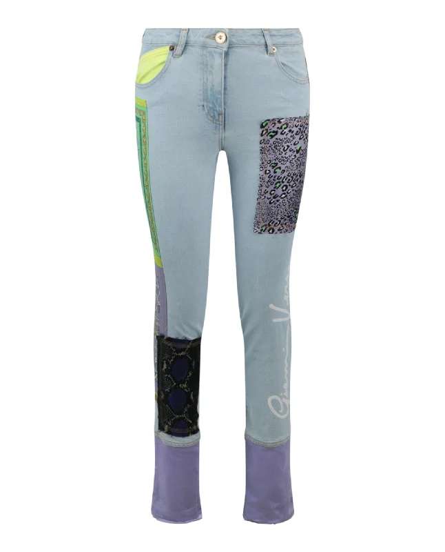 Signature Patchwork Skinny Jeans Formal Garments For Women