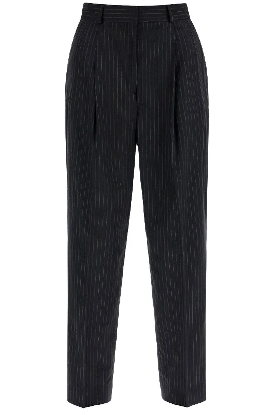 Toteme Women's Double Pleated Pinstripe Trousers Discount Store