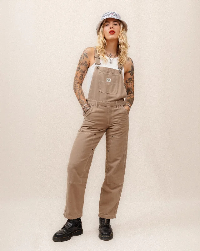 Albion Carpenter Overalls - Stone Trendy Women's Fashion