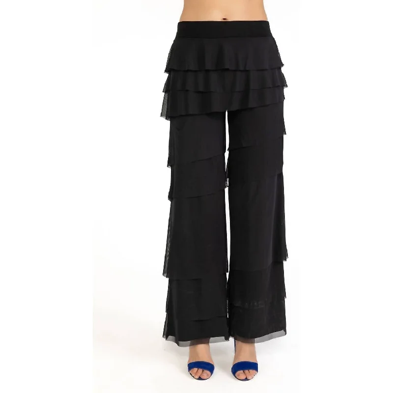 Layered Pants In Black Women's Casual Garments