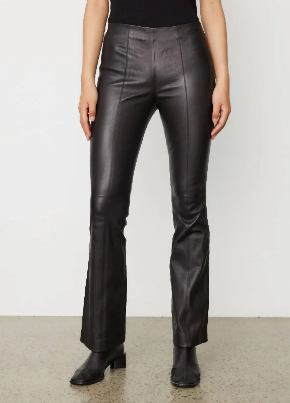 Simone Leather Flare Pant In Black Women's Comfortable Clothes For Weekends