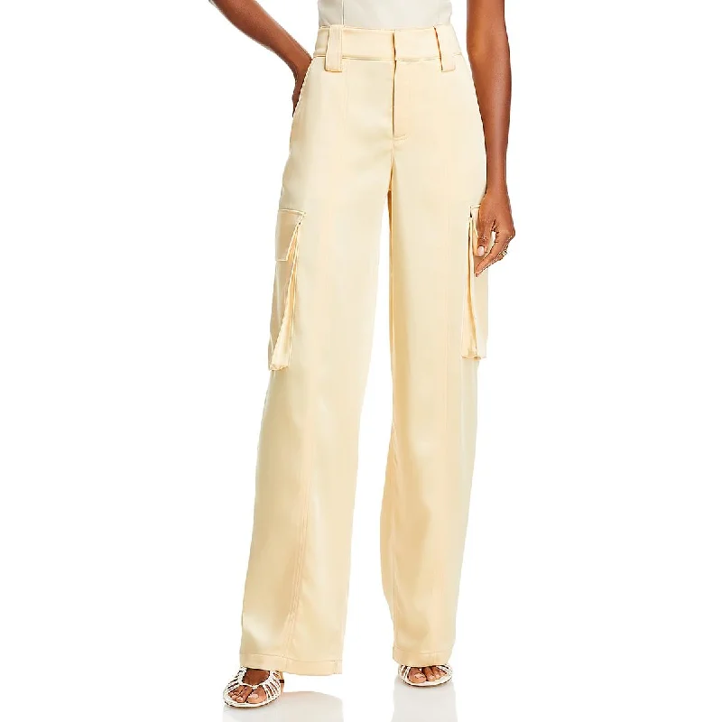 Womens Satin High Rise Cargo Pants Timeless Women's Fashion Styles