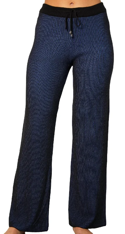 Two Toned Ribbed Pant In Cadet Women's Stylish Professional Garments