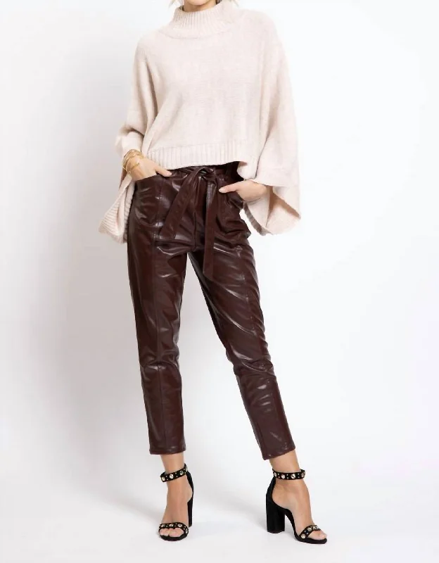 Harper Vegan Leather Bag Pant In Heirloom Versatile Women's Fashion