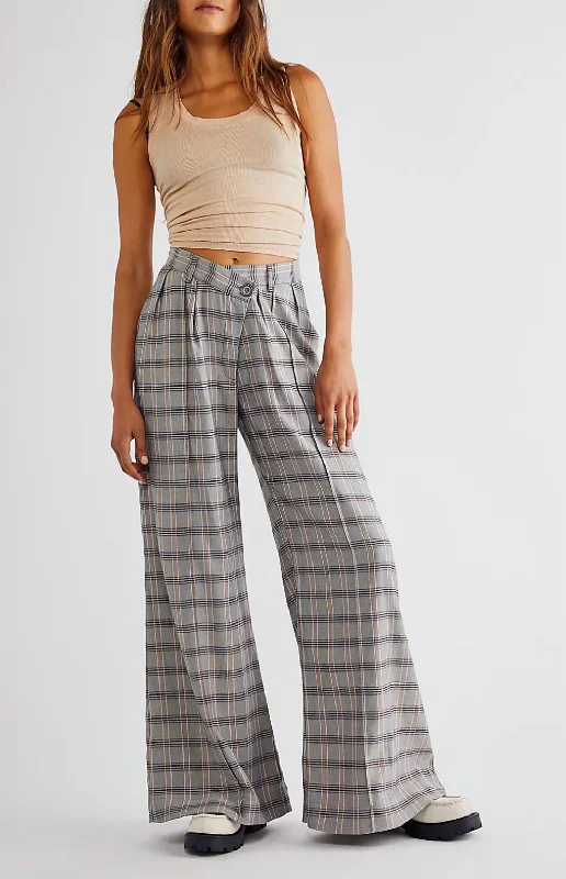 Kim Wide Leg Pant In Grey Women's Formal Clothes