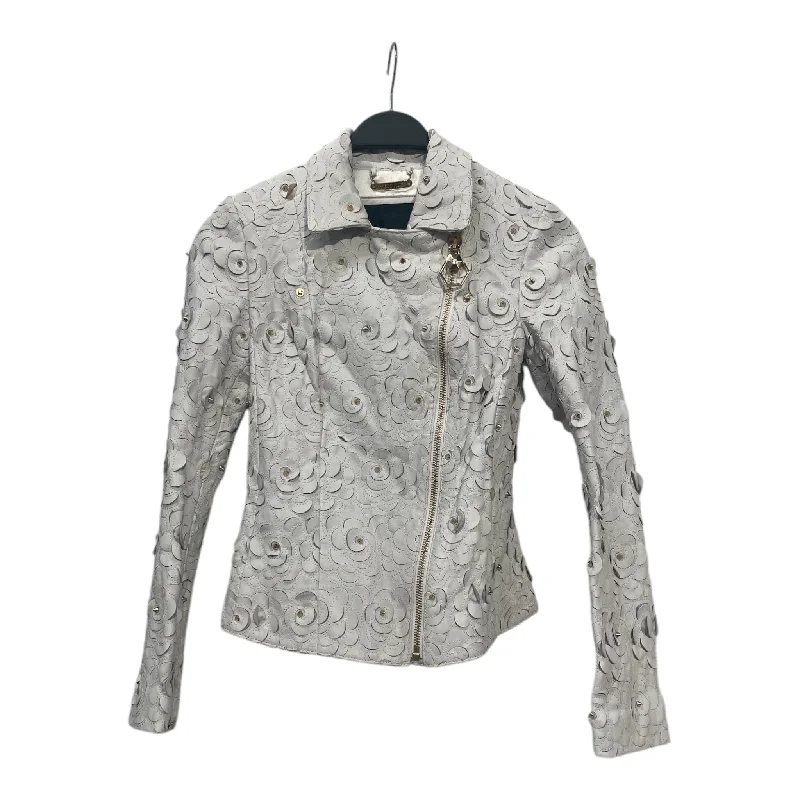 PHILIPP PLEIN/Leather Jkt/S/Leather/WHT/ Casual Attire For Women