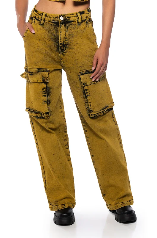 PHOENIX ACID WASH WIDE LEG JEANS High-Quality Women's Fashion Dresses