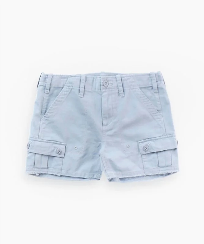 Women's Drill Shorts In Sky Blue Comfortable Garments For Women