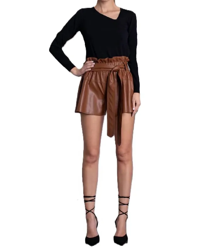 Juana Vegan Leather Short In Intense Rust Women's Everyday Garments