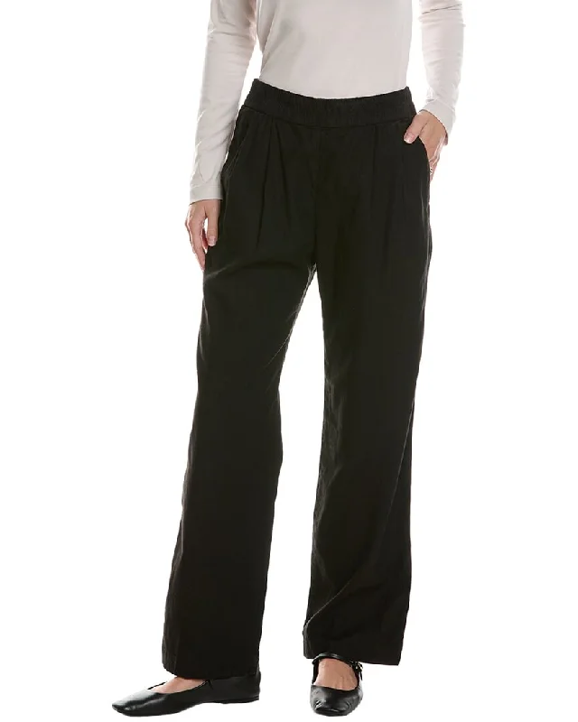 James Perse Double Pleated Linen-Blend Pant Women's Professional Attire