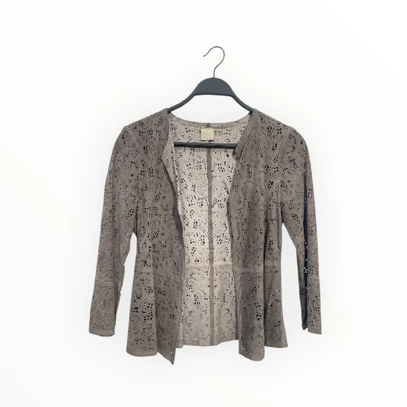 ecru/Jacket/S/Floral Pattern/Leather/GRY/ Women's Classic Outfit