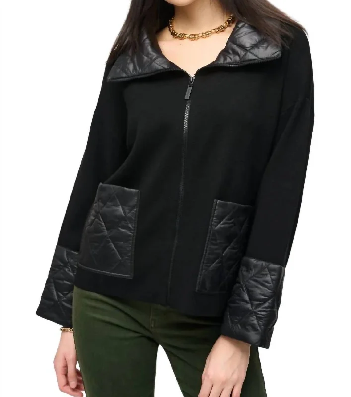 Knit Zipped Jacket In Black Women's Casual and Dressy Outfits