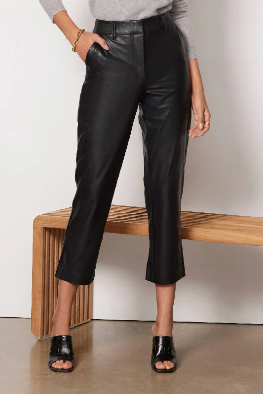 Faux Leather 7/8 Trouser In Black Shop Ladies Clothes