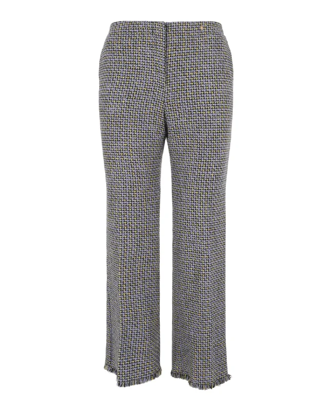 Cotton-Blend Tweed Bootcut Pants Casual Garments For Women