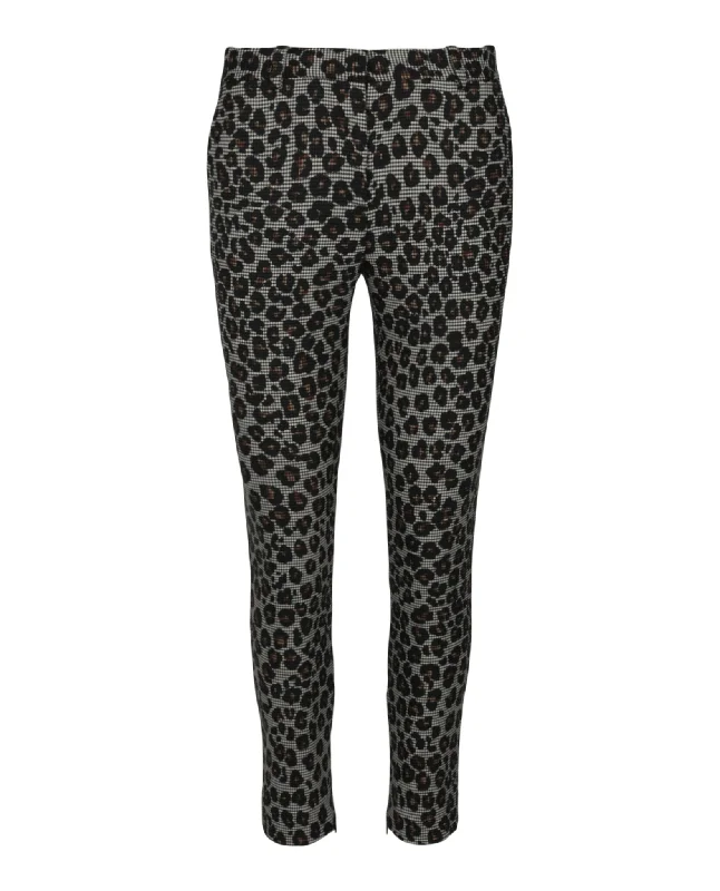 Animal Printed Wool Blend Pants Women's Chic Apparel