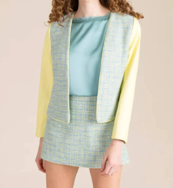 Blair Jacket In Green/yellow Comfortable Women's Clothing