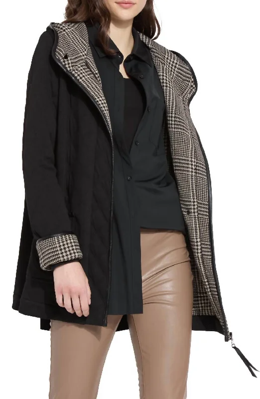 Ciana Quilted Parka Jacket In Black Women's Cozy Clothes