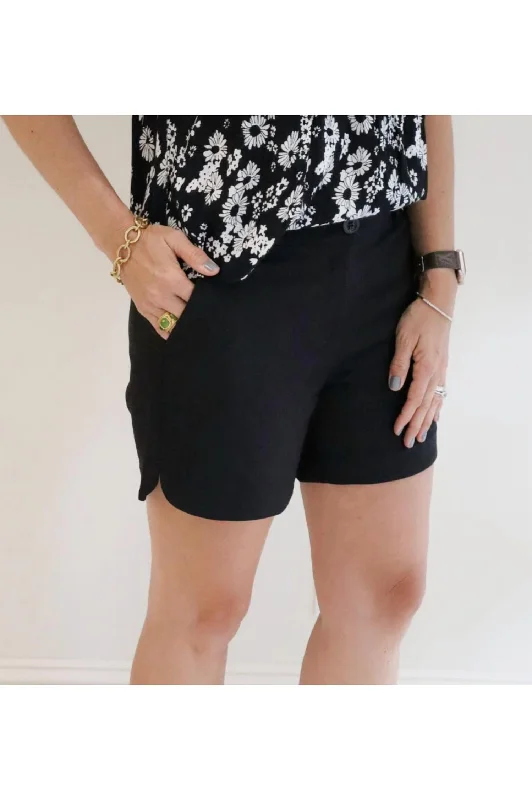 Side-Round Short In Black Women's Charming Outfit For Events