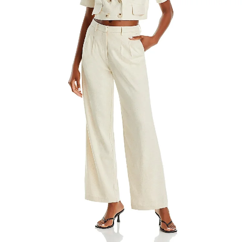 Womens Wide Leg Pleated Trouser Pants Formal Attire For Women