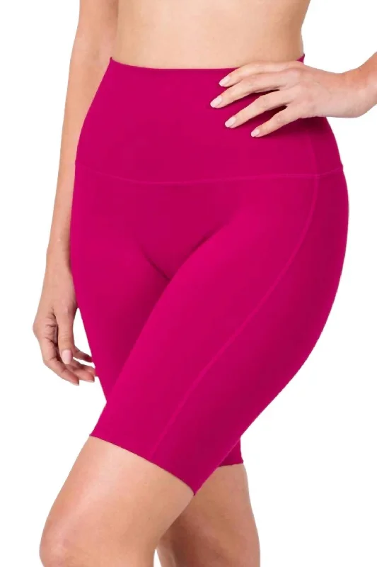 Athletic High Waist Biker Shorts In Magenta Clothing Brands