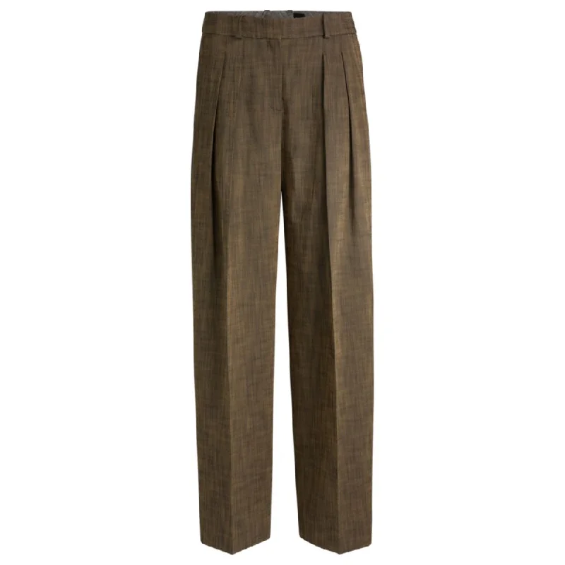 Regular-fit trousers with pleated front Women's Clothing Boutique