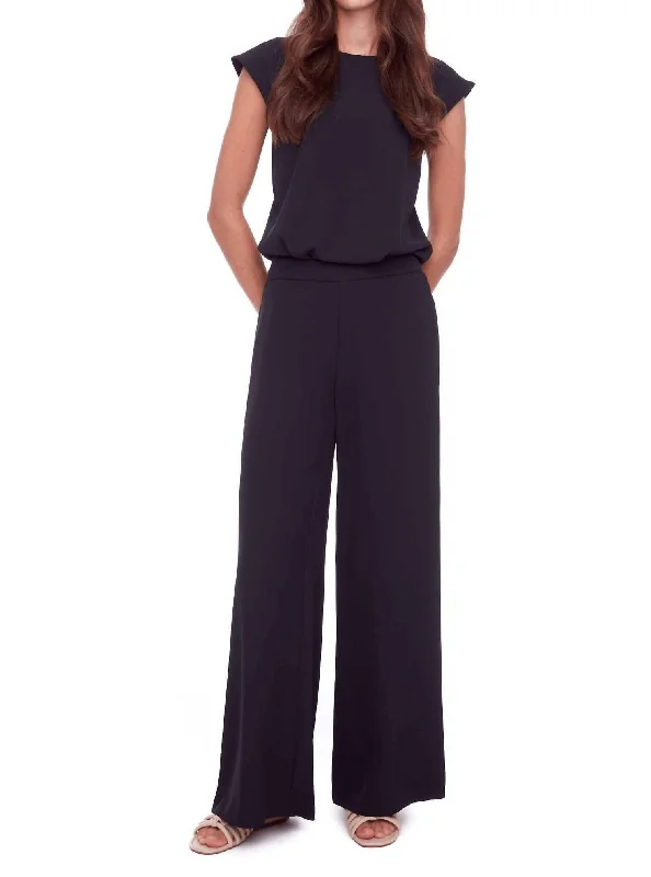 Wide Leg Vegan Silk Pant In Black Women's Transitional Outfit