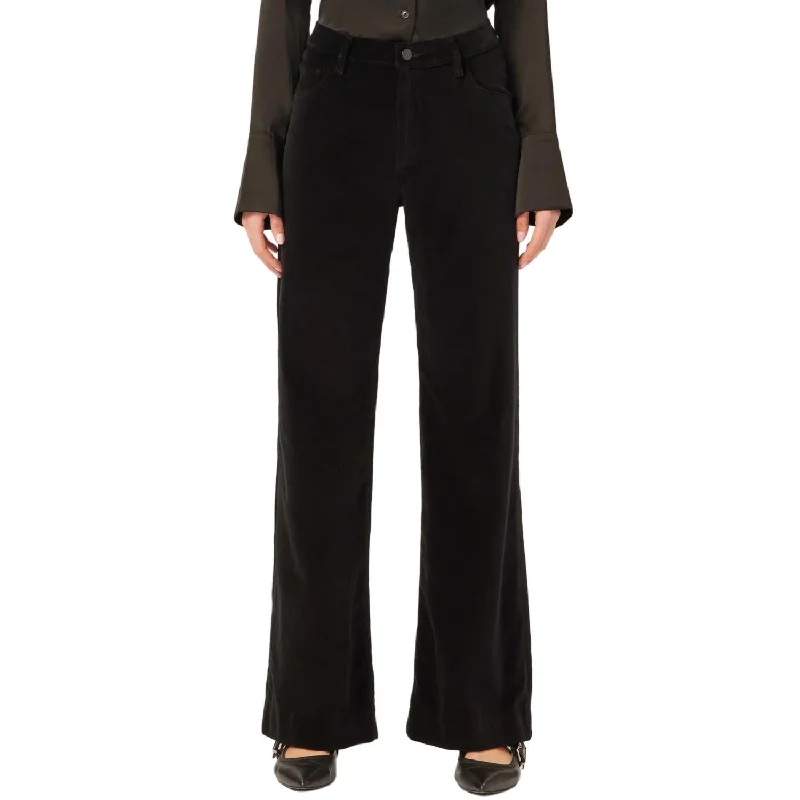 Denim Hepburn Velvet Wide Leg Pant In Voodoo Women's Trendy Garments