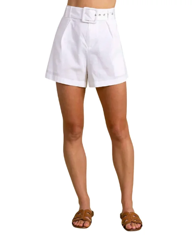 Maya Shorts In White Women's Work Outfit For The Office