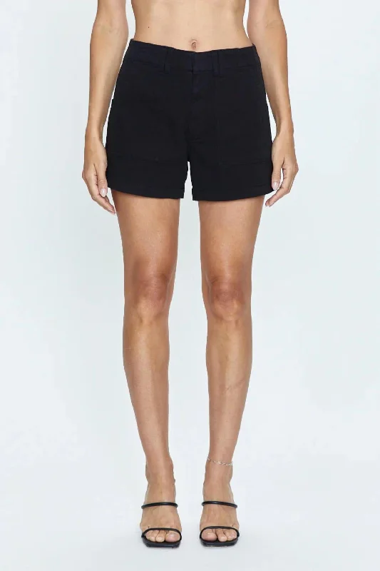 Marissa High Rise Utility Short In Noir Best Clearance Sales Right Now