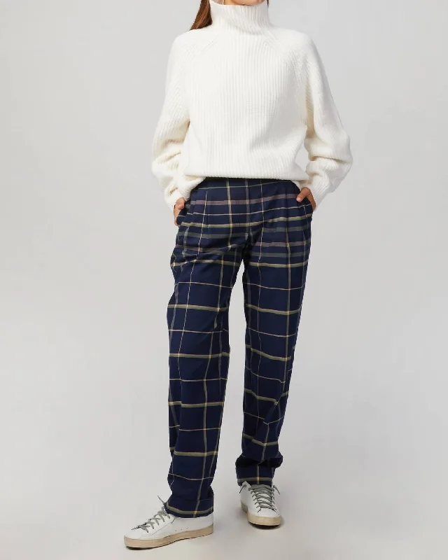 Laia Pants In Tartan Navy Women's Transitional Apparel