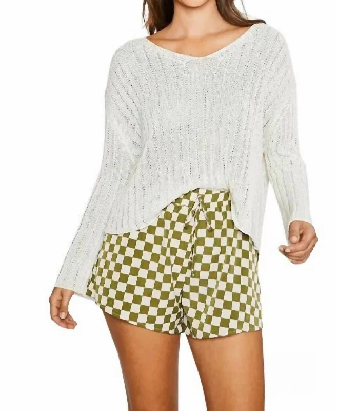 Fiorella Checkered Shorts In Olive Timeless Women's Garments